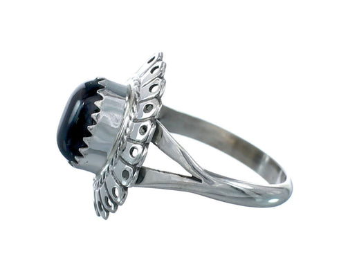 Southwestern Onyx Sterling Silver Ring Size 4-1/2 JX130374